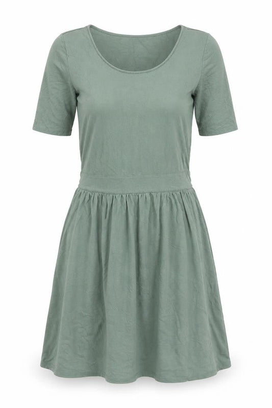 Lands' End Womens Green Fit & Flare Jersey Dress Size S