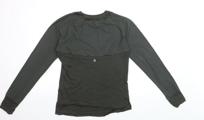 Sweaty Betty Women's Green Wool Blend Long Sleeve Jersey Top Size M