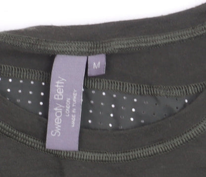 Sweaty Betty Women's Green Wool Blend Long Sleeve Jersey Top Size M