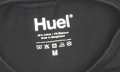 Huel Men's Black Cotton Stretch Crew Neck T-Shirt Size M