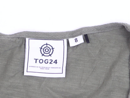 TOG24 Women's Green Button-Up Short Sleeve Cotton Top Size 8