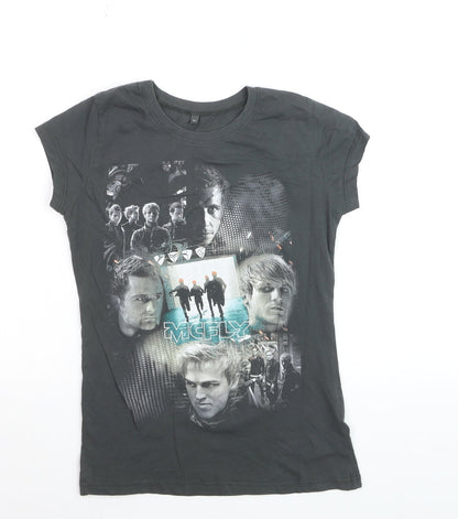 Continental Women's Black McFly Graphic Short Sleeve Cotton T-Shirt M