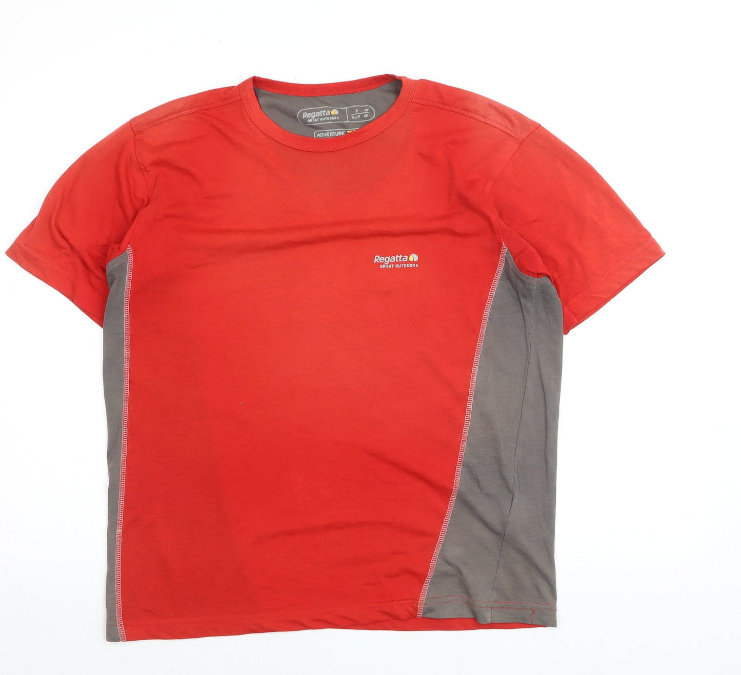Regatta Men's Red Grey Adventure Tech Outdoor Short Sleeve T-Shirt S