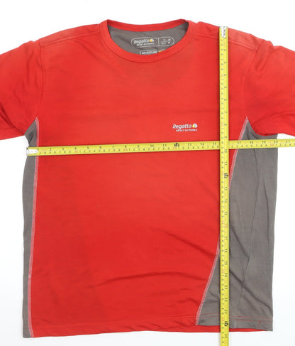 Regatta Men's Red Grey Adventure Tech Outdoor Short Sleeve T-Shirt S