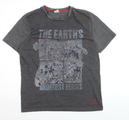 George Marvel Comics Boys Grey Medium Avengers Superhero Graphic T-Shirt