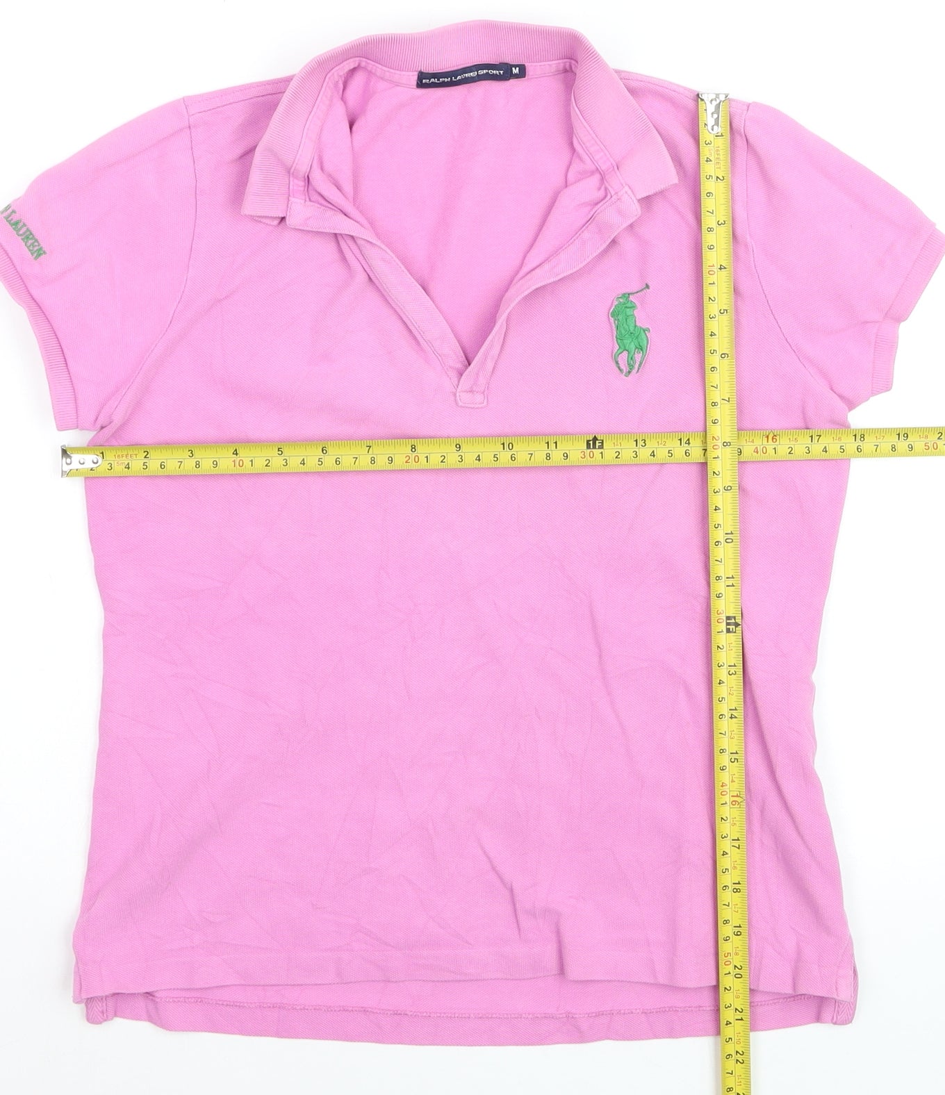 Ralph Lauren Womens Pink Polo Shirt M Classic Cotton Short Sleeve