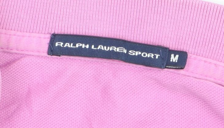 Ralph Lauren Womens Pink Polo Shirt M Classic Cotton Short Sleeve