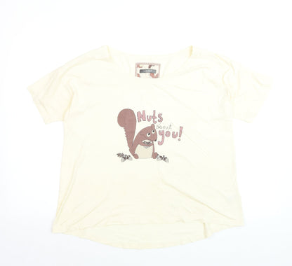 Marks and Spencer Women’s Ivory Funny Animal Nightshirt UK 14
