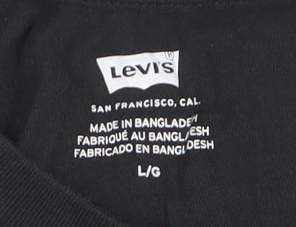 Levi's Men's Black Cotton Crew Neck Short Sleeve T-Shirt L