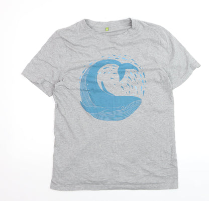 Rapanui Men's Grey Whale Graphic T-Shirt Size M Organic Cotton