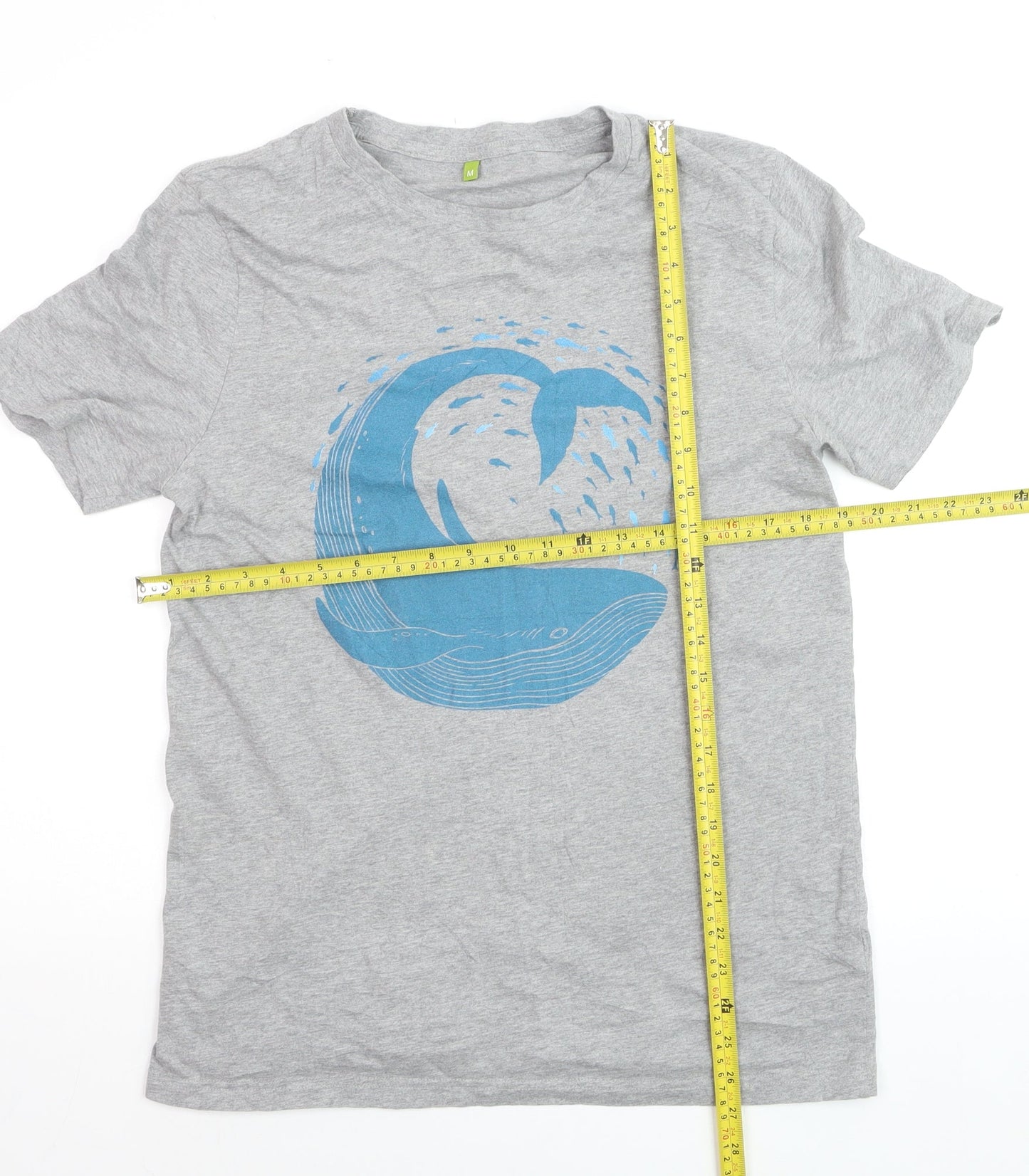 Rapanui Men's Grey Whale Graphic T-Shirt Size M Organic Cotton