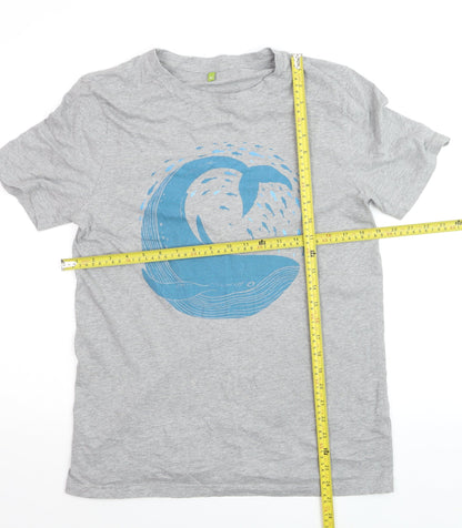 Rapanui Men's Grey Whale Graphic T-Shirt Size M Organic Cotton