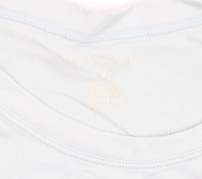 Harmony & Balance Women's Blue Cotton Stretch T-Shirt Size L
