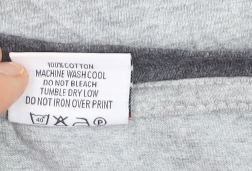 Asahi Men's Grey Short Sleeve Graphic Cotton T-Shirt Size L