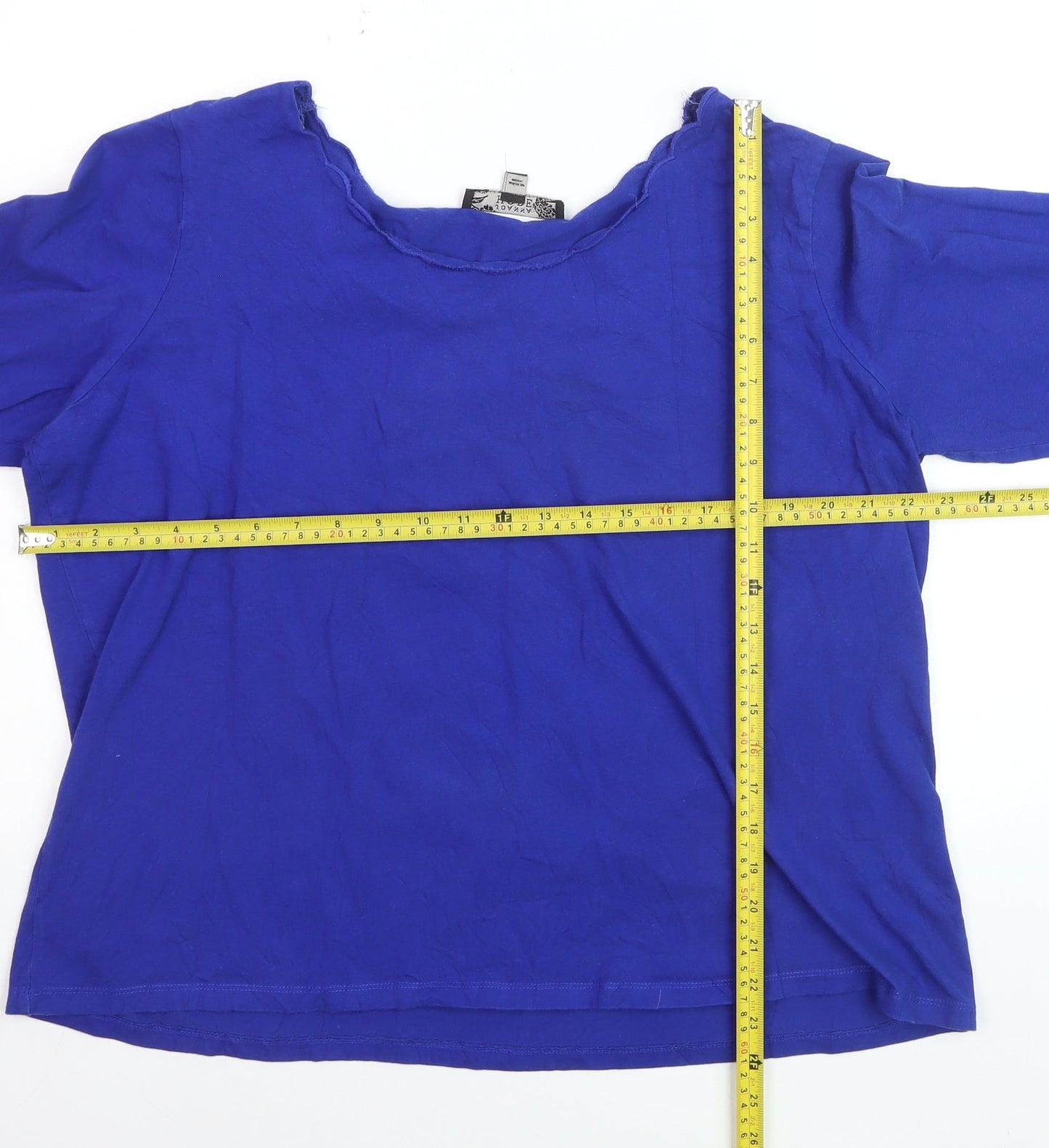 Joanna Hope Women's Blue Cotton 3/4 Sleeve Plus Size 22 Blouse