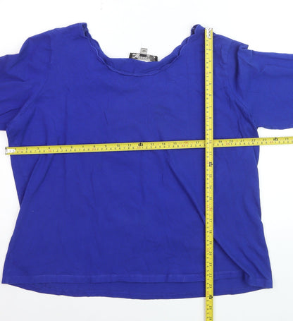 Joanna Hope Women's Blue Cotton 3/4 Sleeve Plus Size 22 Blouse