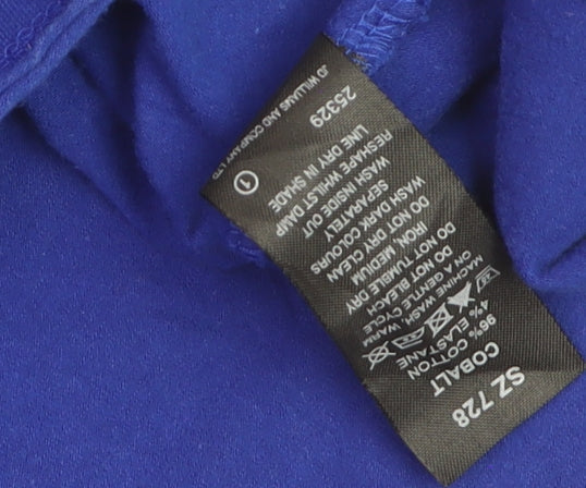 Joanna Hope Women's Blue Cotton 3/4 Sleeve Plus Size 22 Blouse