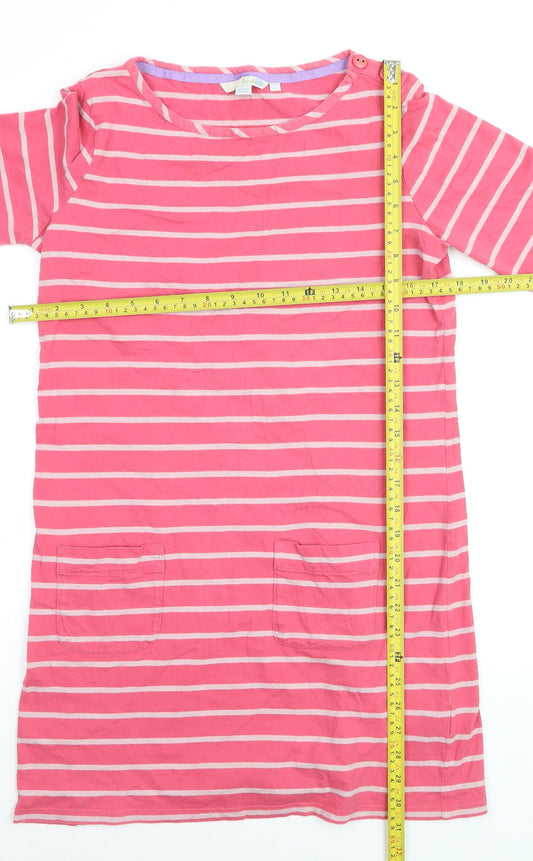 Boden Womens Pink White Stripe 3/4 Sleeve Cotton Tunic UK 12