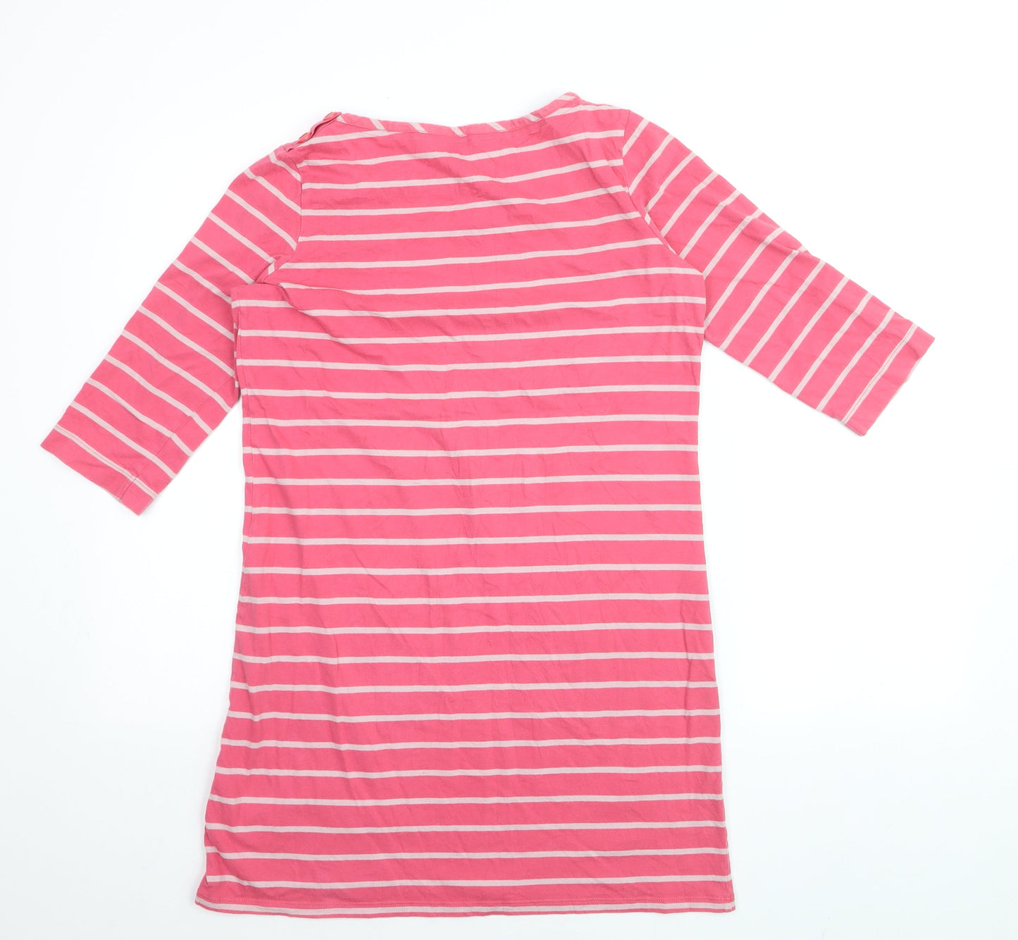 Boden Womens Pink White Stripe 3/4 Sleeve Cotton Tunic UK 12