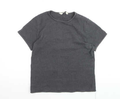 Laura Ashley Women's Grey Cotton Short Sleeve T-Shirt Size 18