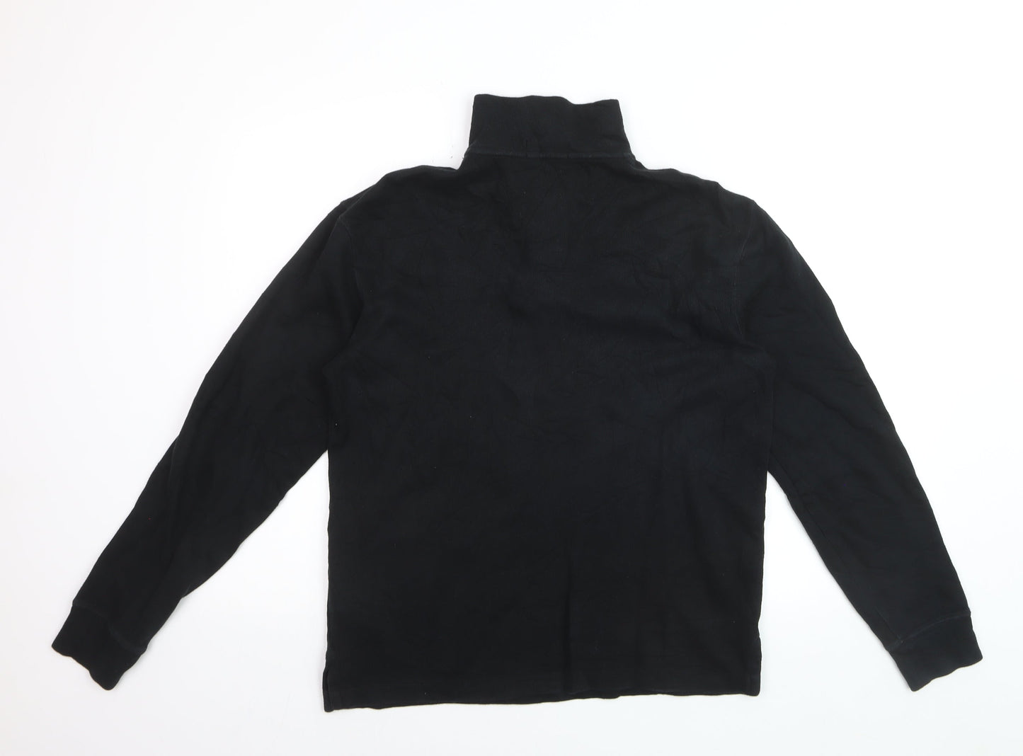 Ralph Lauren Men’s Black Cotton 1/4 Zip Jumper Size S Classic Fit