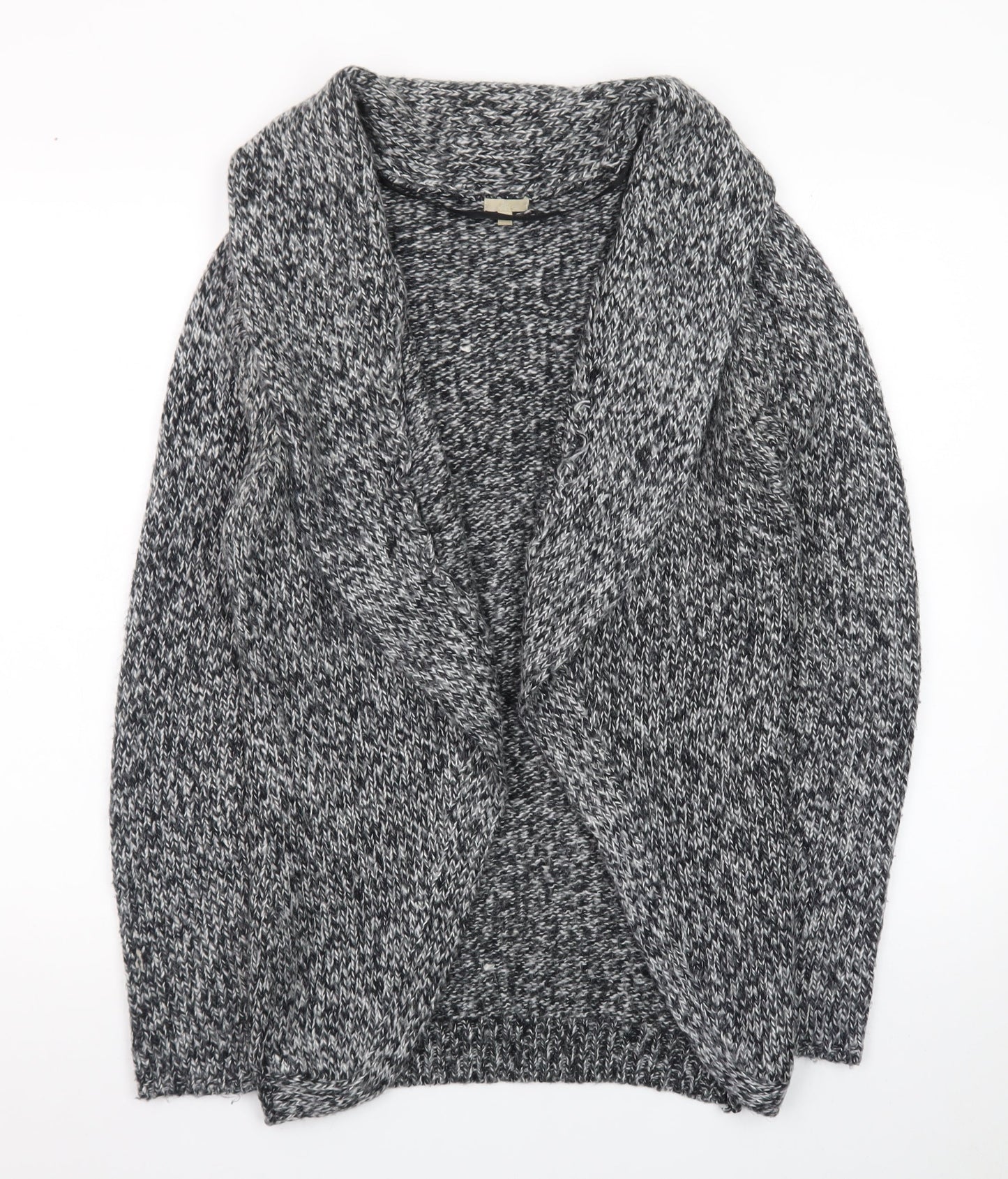 OVS Women's Grey Chunky Knit Open Cardigan Size S