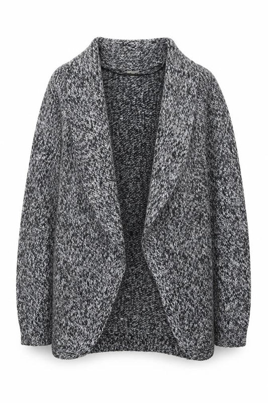 OVS Women's Grey Chunky Knit Open Cardigan Size S