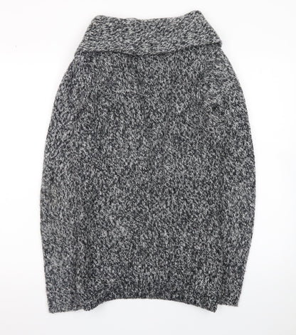 OVS Women's Grey Chunky Knit Open Cardigan Size S