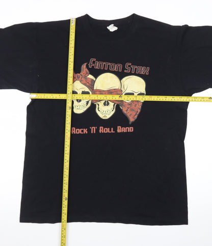 Anvil Men’s Black Rock Band Graphic T-Shirt - Size L Cotton Vintage Style