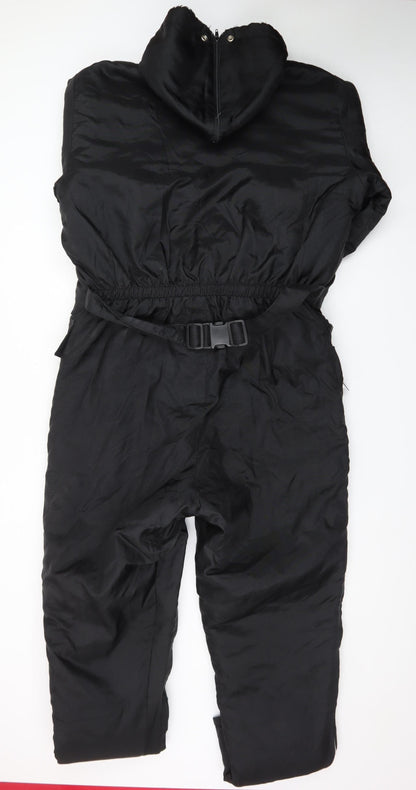 Edco Men's Black M Insulated Snow Pants Ski Suit Belted Hooded Winter Gear