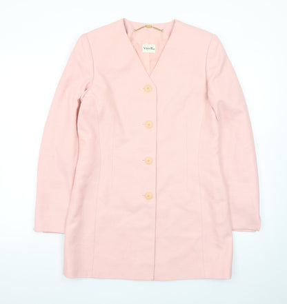 Viyella Women's Pink Single-Breasted Blazer Jacket UK 8 Classic Fit