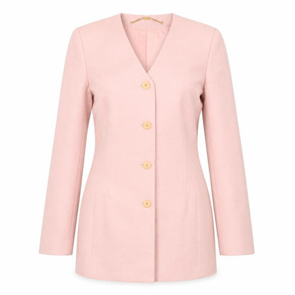 Viyella Women's Pink Single-Breasted Blazer Jacket UK 8 Classic Fit