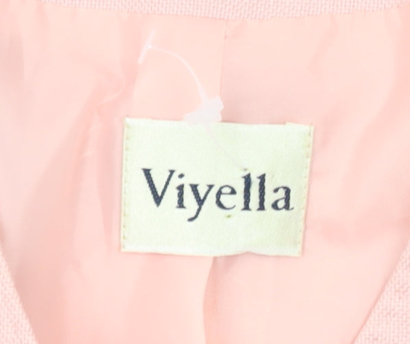 Viyella Women's Pink Single-Breasted Blazer Jacket UK 8 Classic Fit