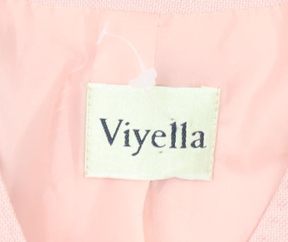 Viyella Women's Pink Single-Breasted Blazer Jacket UK 8 Classic Fit