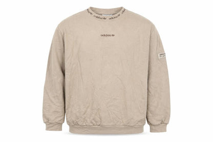 Adidas Men's Beige Crew Neck Sweatshirt XL Cotton Blend Pullover