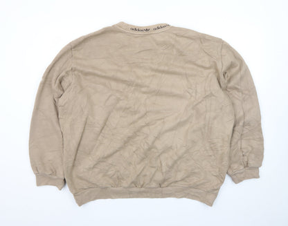 Adidas Men's Beige Crew Neck Sweatshirt XL Cotton Blend Pullover