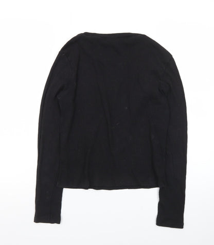 H&M Divided Women's Black Long Sleeve Basic Jersey Top Size L