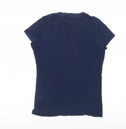 Tu Clothing Women's Blue Basic Short Sleeve Cotton T-Shirt Size 8
