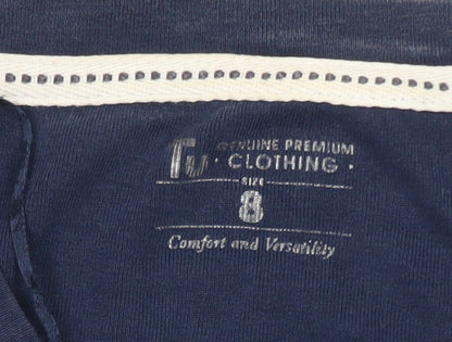 Tu Clothing Women's Blue Basic Short Sleeve Cotton T-Shirt Size 8