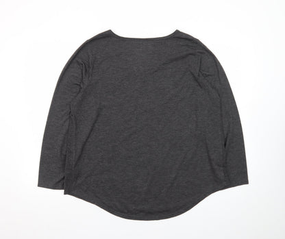 Style & Co Women’s Grey Sequin Star Long Sleeve T-Shirt Size 18 Plus