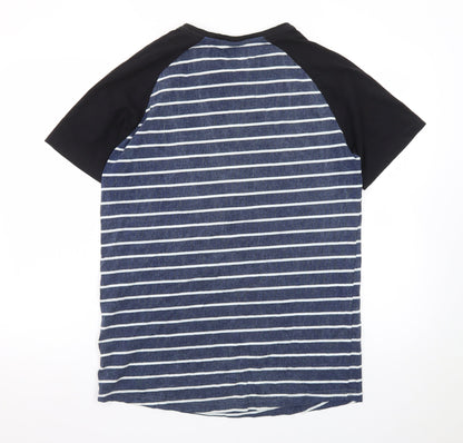 Rip Curl Men’s Blue Striped Short Sleeve Crew Neck T-Shirt Size M