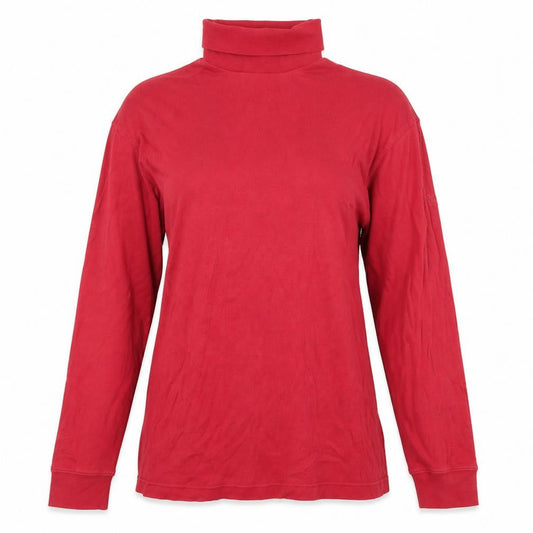 Cotton Traders Womens Red Roll Neck Long Sleeve T-Shirt Size M