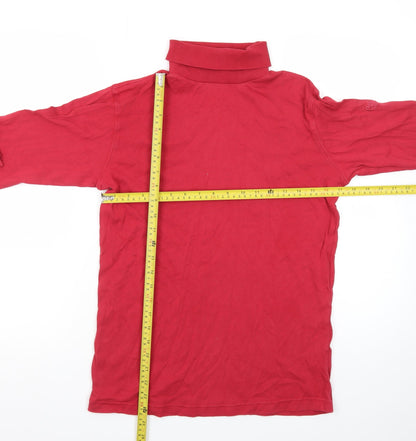 Cotton Traders Womens Red Roll Neck Long Sleeve T-Shirt Size M