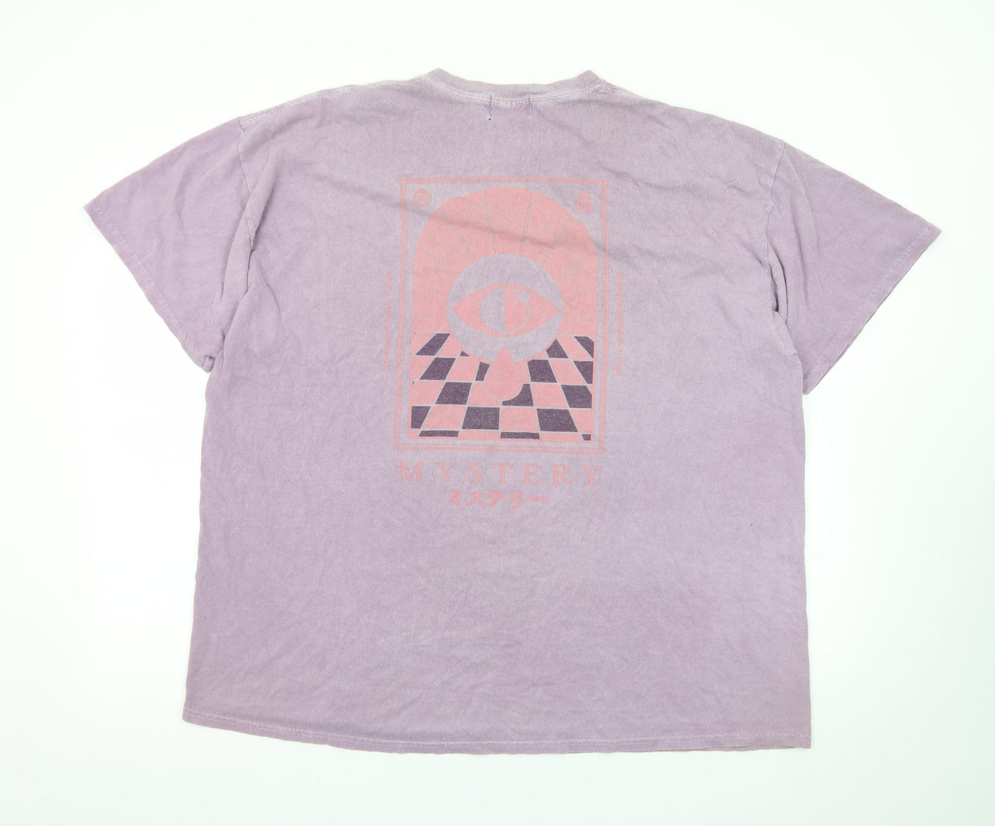 Topman Men's Purple Graphic Print Crew Neck T-Shirt Size L