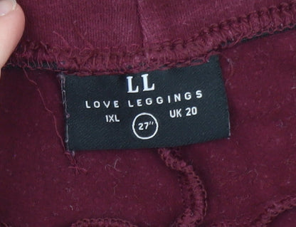 Love Leggings Women Burgundy UK 20 Ankle Stretch Leggings