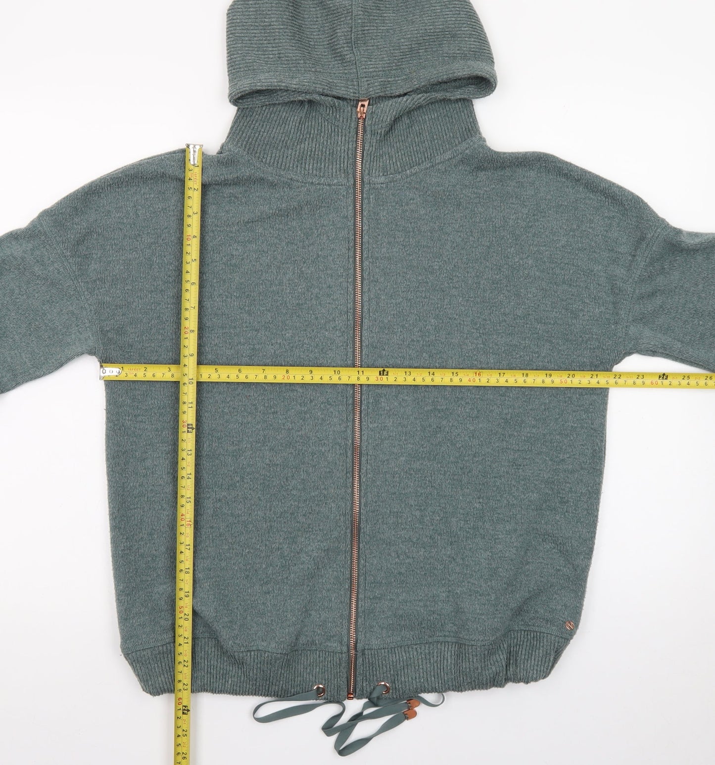 Next Womens Green Full Zip Hoodie Size 12 Polyester Blend