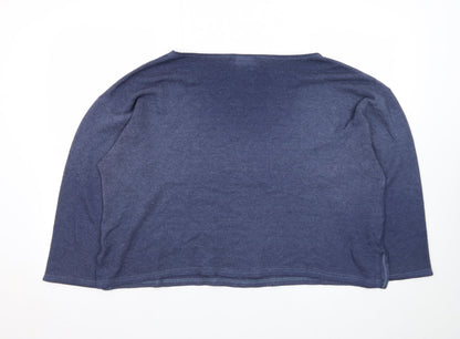 Dorothy Perkins Women Blue Large Knit Pullover Jumper