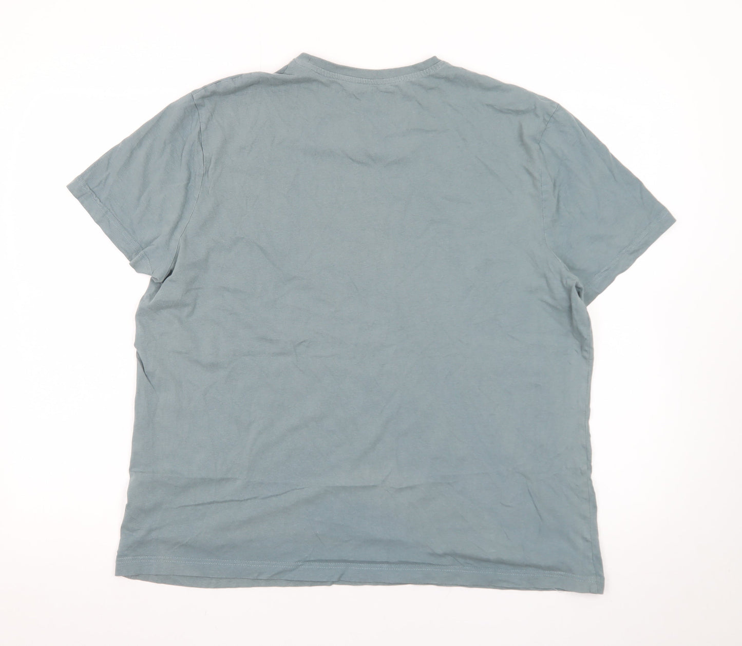 Tu Men’s Green Crew Neck Cotton Short Sleeve T-Shirt Size L