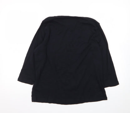 Marks and Spencer Women's Black 3/4 Sleeve Cotton Jersey T-Shirt Size 20