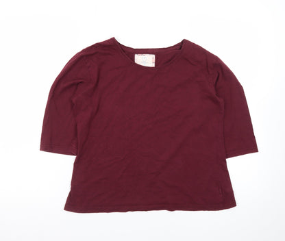 Primark Womens Red 3/4 Sleeve Basic Cotton T-Shirt Size S